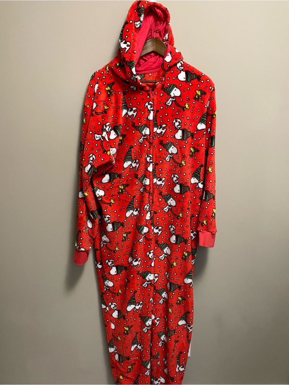 Peanuts Snoopy Woodstock Christmas Onesie Adult XL